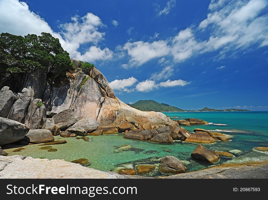 Rock and sea on samui island, Thailand