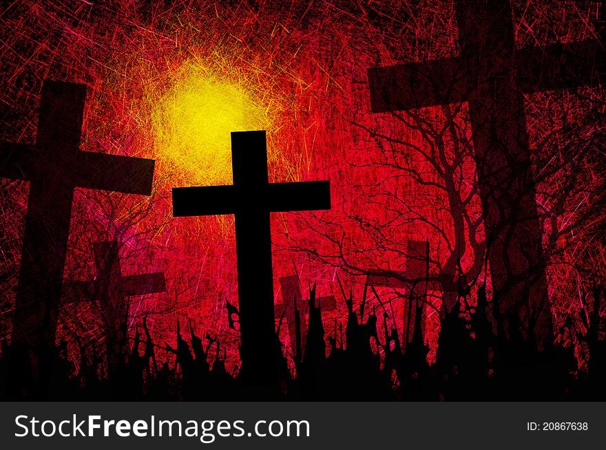 Grunge Textured Halloween Night Background