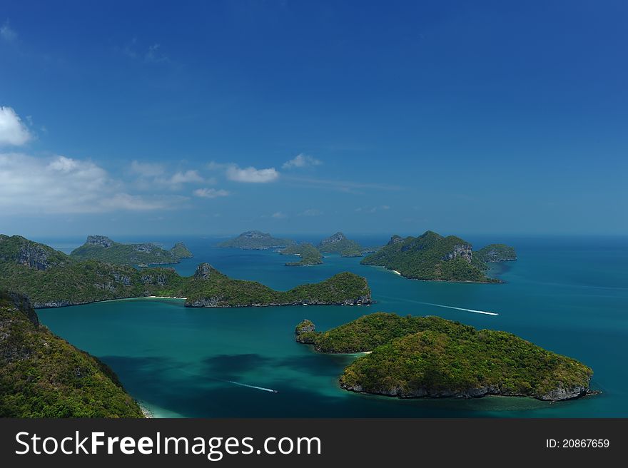 Many island of Angthong national park in Thai gulf. Many island of Angthong national park in Thai gulf