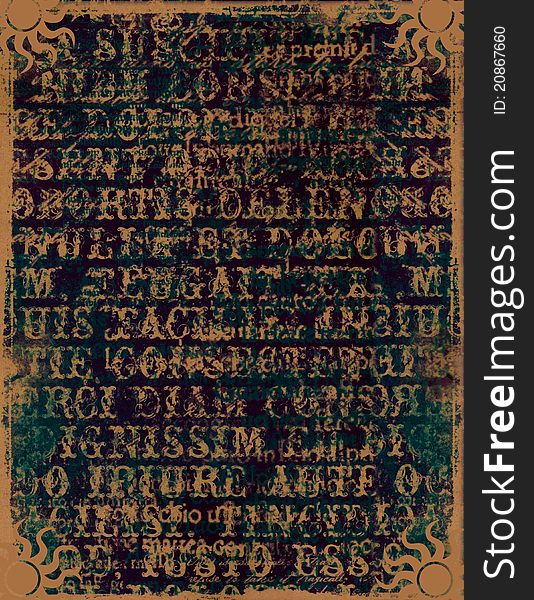 An abstract background filled with gruny letters. An abstract background filled with gruny letters.