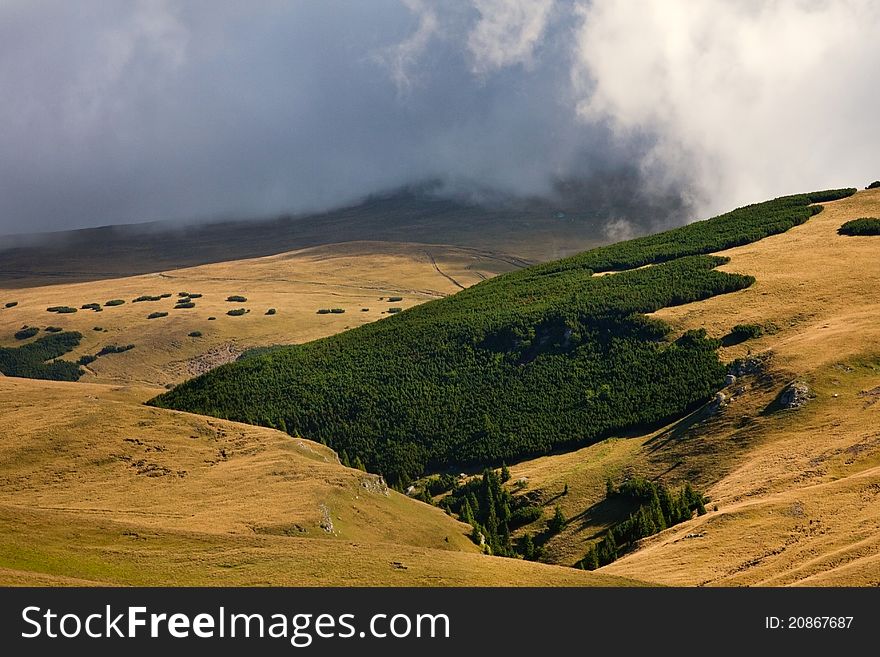Landscape of Bucegi mountains in Romania