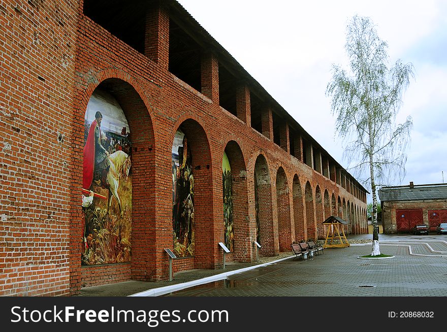 Painting On Walls Of The Ancient Kremlin