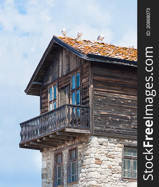 Old house building. Bulgaria Nessebar. Old house building. Bulgaria Nessebar.