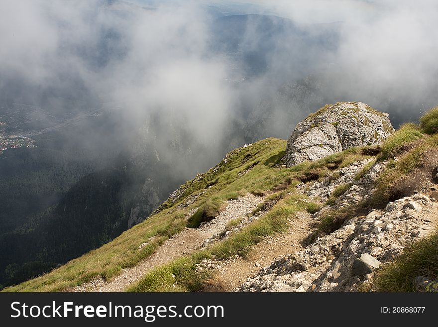 Landscape of Bucegi mountains, photo taken in Romania