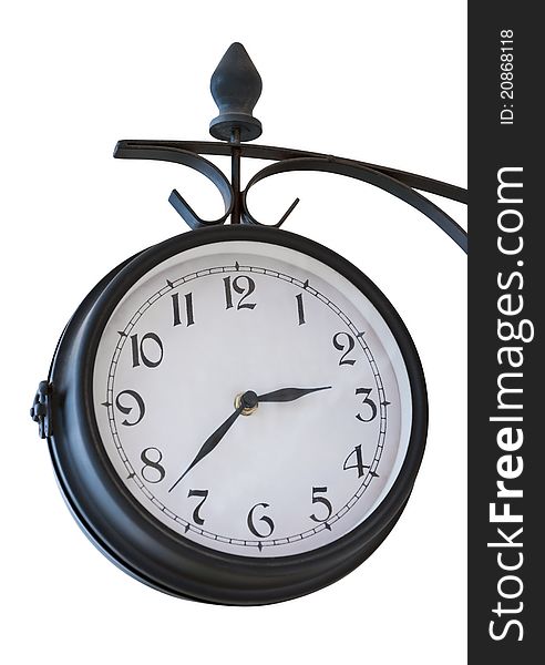 Clock isolated on white background without shadow. Clipping paths. Clock isolated on white background without shadow. Clipping paths.