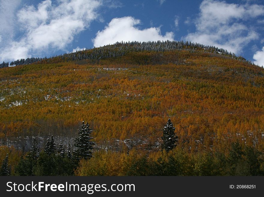 Mountain scene in the fall time. Mountain scene in the fall time