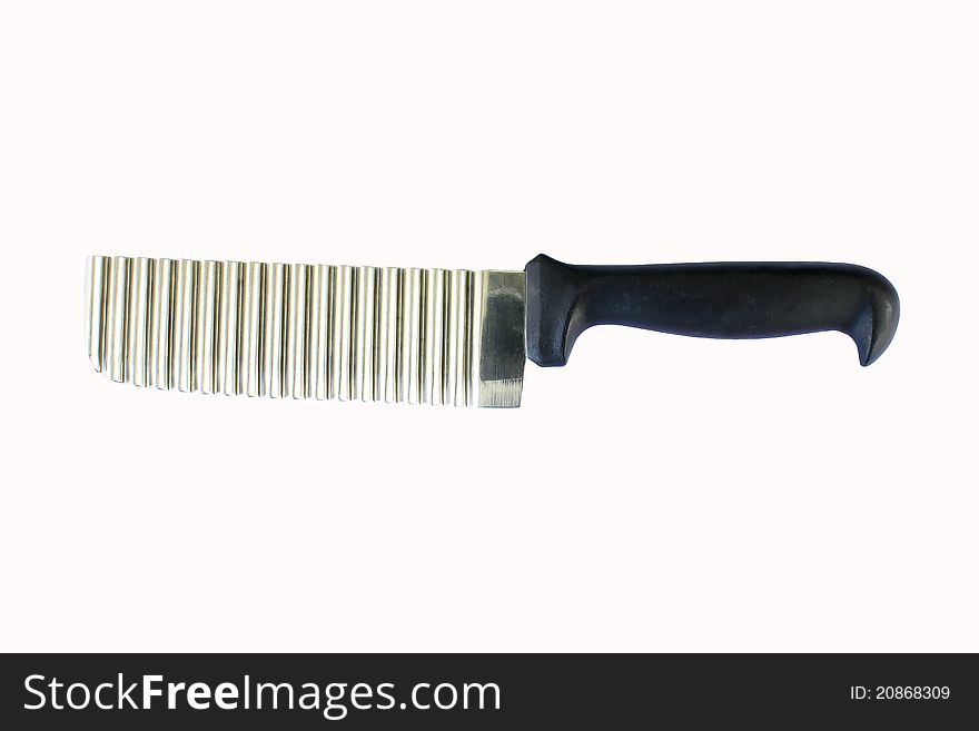 Serrated knife on white background, for decorate with food, fruit, sweetmeat etc.