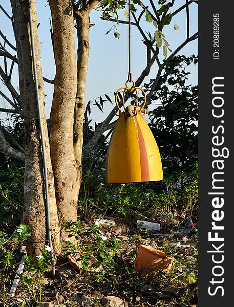 Old traditional bell. Hanging at the temple in rural. Old traditional bell. Hanging at the temple in rural.