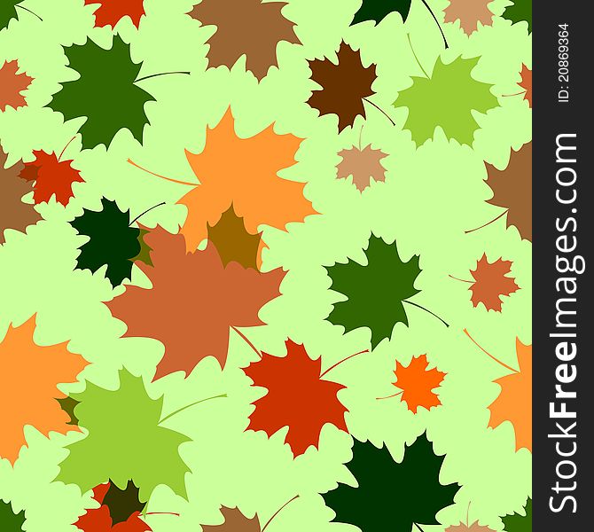 Seamless pattern with maple foliage