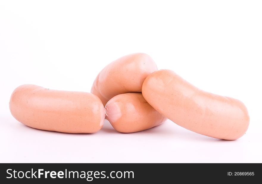 Some fresh sausage isolated on white background