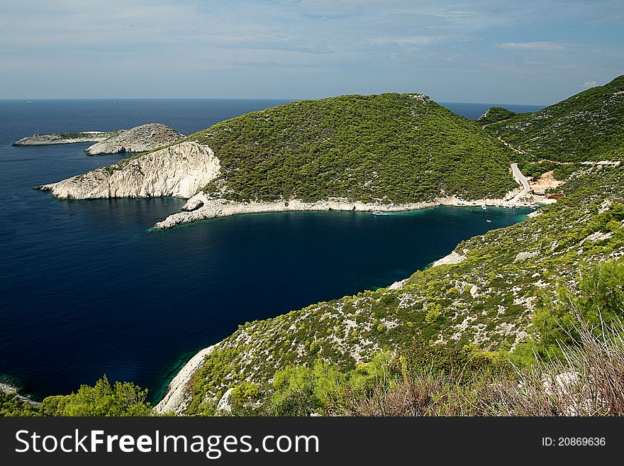 View from Zakynthos island cost