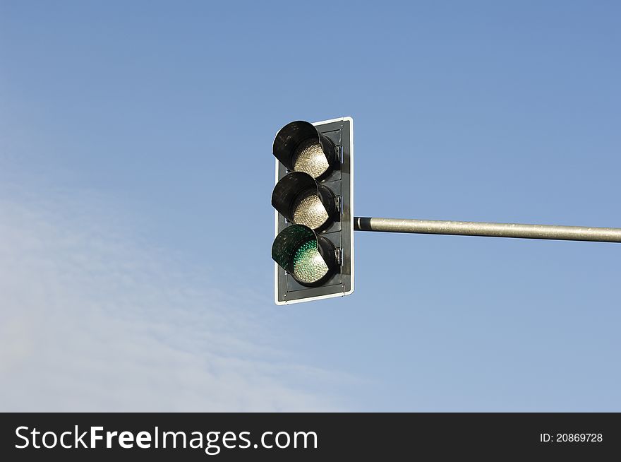 Istanbul-Turkey highway traffic green light signal. Istanbul-Turkey highway traffic green light signal..