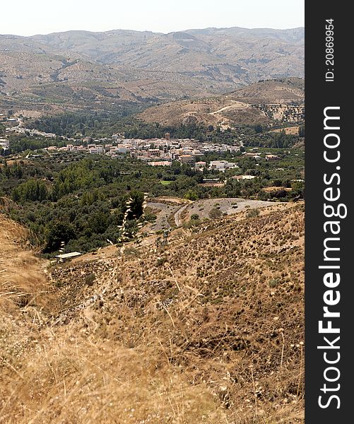 View of Cadier village in the Alpujarra Mountains, Granada Province, Andalusia, Spain. View of Cadier village in the Alpujarra Mountains, Granada Province, Andalusia, Spain