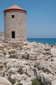 Rhodes Bay/windmill Stock Image Rhodes Bay/windmill Stock Image