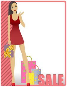 Girl In Striped Card Stock Image Girl In Striped Card Stock Image