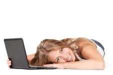 Exhausted By Net Surfing Stock Photo