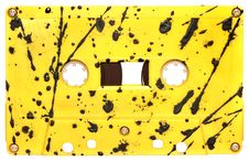 Vintage Yellow Audio Cassette. Royalty Free Stock Photography