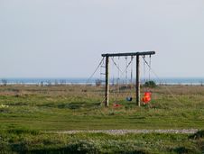Cute Playground On The Beach Stock Images