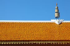 Thai Temple Roof With Crown In Northern Style Royalty Free Stock Photography