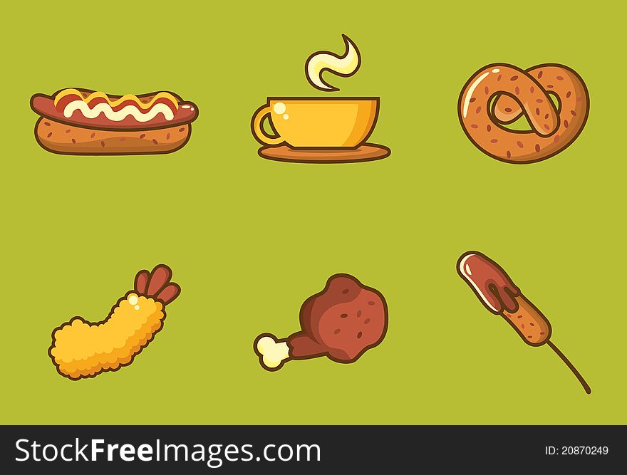 A set of fast food illustration