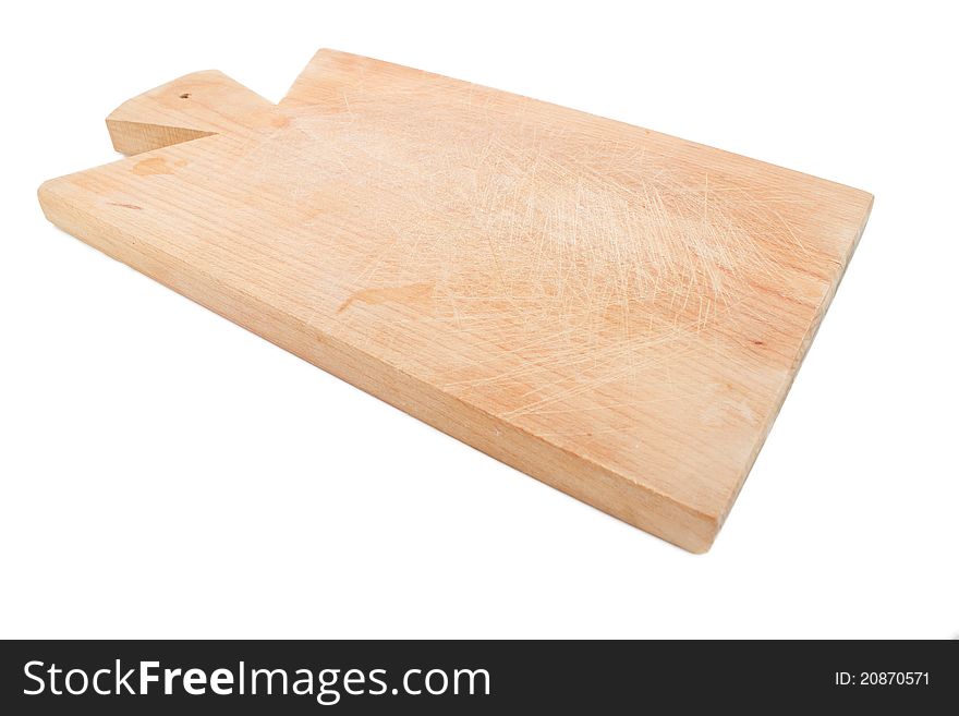 Chopping wood used in the kitchen on a white background. Chopping wood used in the kitchen on a white background