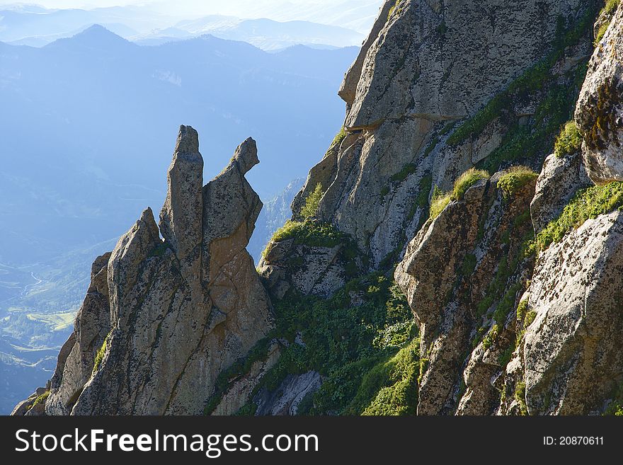 The cliff scenery of Luya Mountain, Shanxi, China.