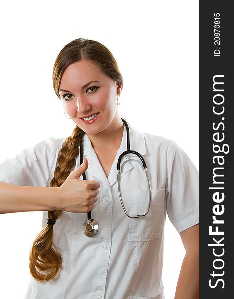 Woman Doctor With Long Hair Shows Positive - Free Stock Images & Photos -  20870815 