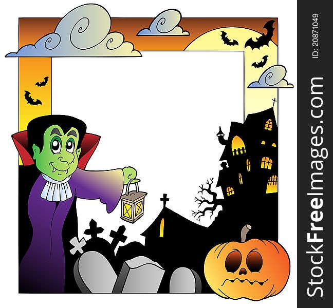 Frame with Halloween topic 2 - vector illustration.