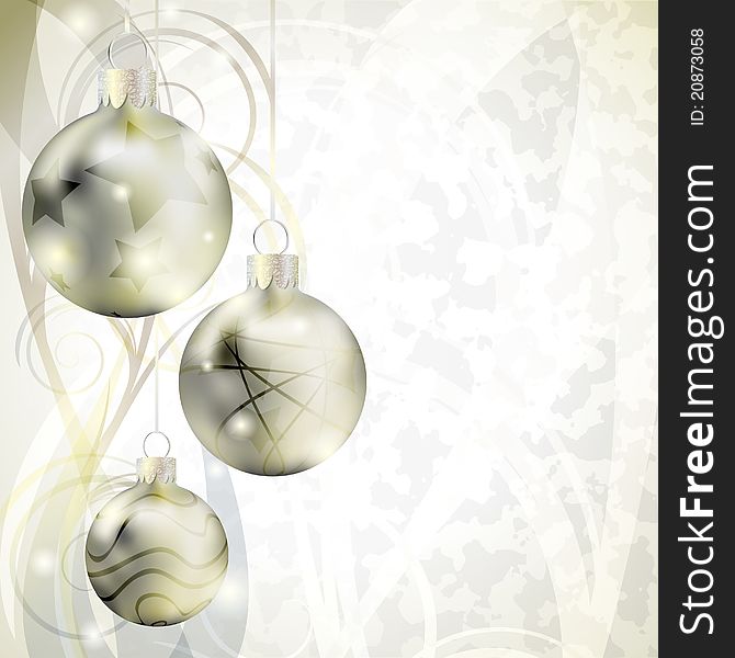 Elegant Christmas background with golden balls