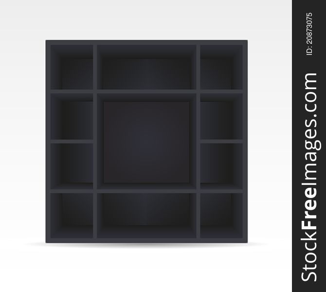 3d Black Bookshelf