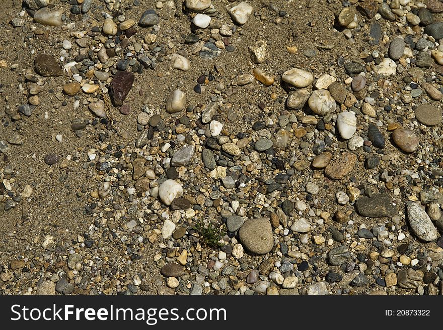 Background with rough pebbles and sand