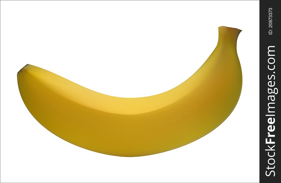 Appetizing yellow banana on a white background