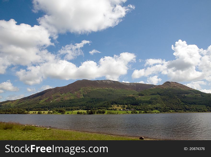 The landscape of the lake at 
bassenthwaite in cumbria in england. The landscape of the lake at 
bassenthwaite in cumbria in england