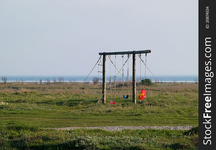 Cute playground on the beach