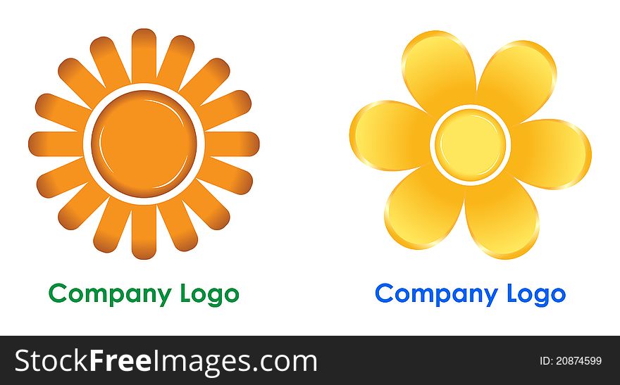 Illustration of colorful logos on white background. Illustration of colorful logos on white background