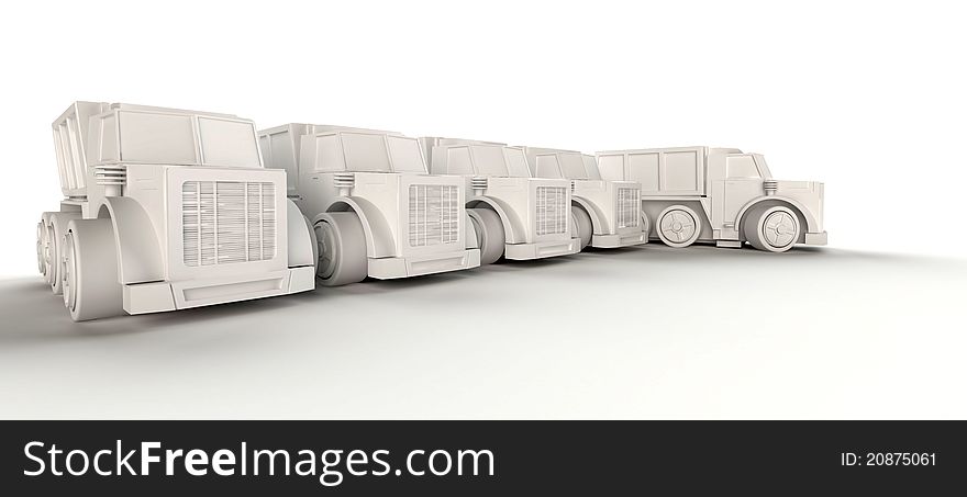 Row of trucks