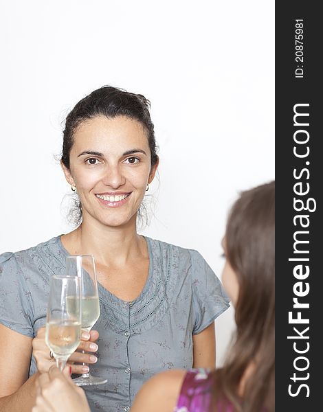 Attractive latin women with glass of champagne. Attractive latin women with glass of champagne