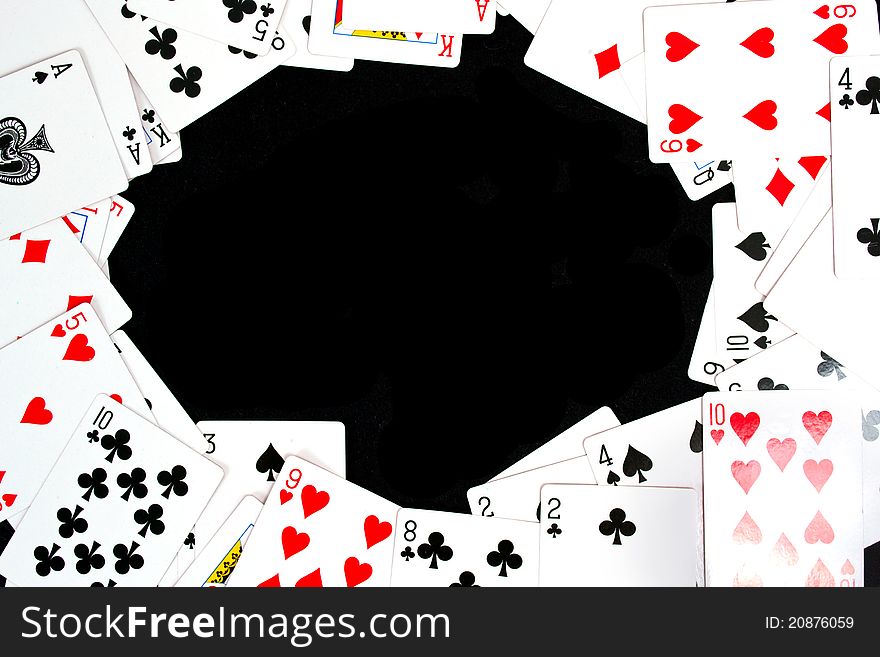 Playing Cards Isolated On Black