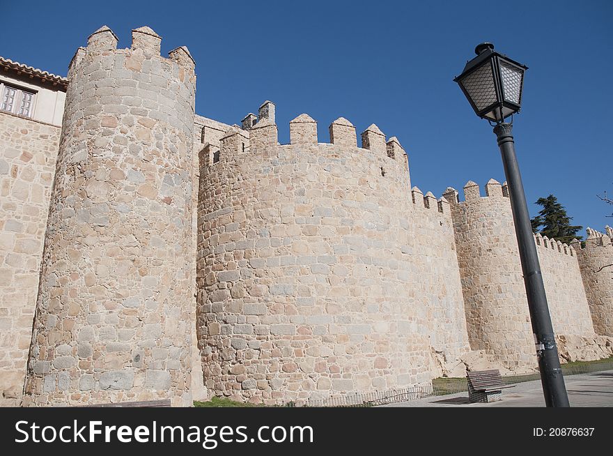 Defensive walls tower at Avila, Spain