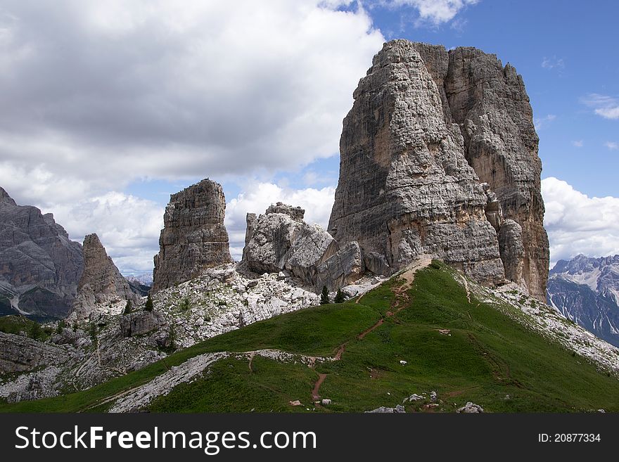 Five Fingers mountains Dolomiti Italy. Five Fingers mountains Dolomiti Italy