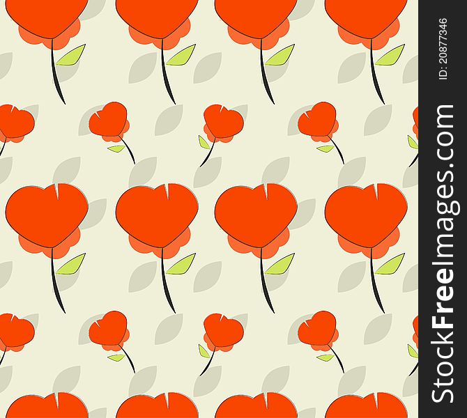 Seamless retro flowers background illustration