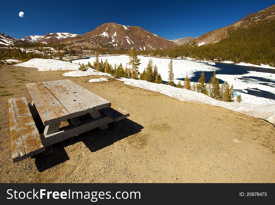 A picnic spot at the Yosemite national park.