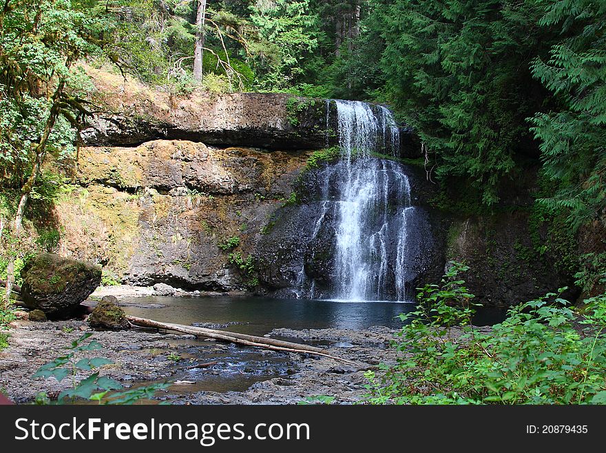 A stunning waterfall in the Cascades of Oregon. A stunning waterfall in the Cascades of Oregon