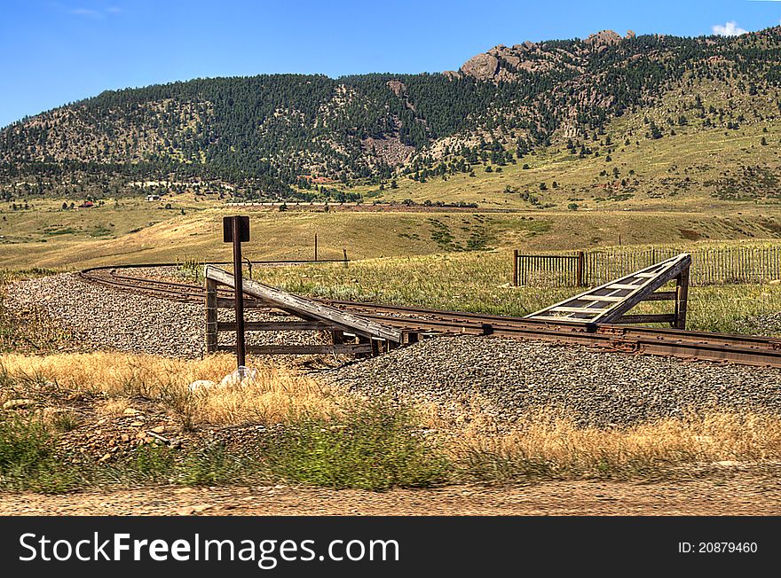 Cattle guard on a train track. Cattle guard on a train track