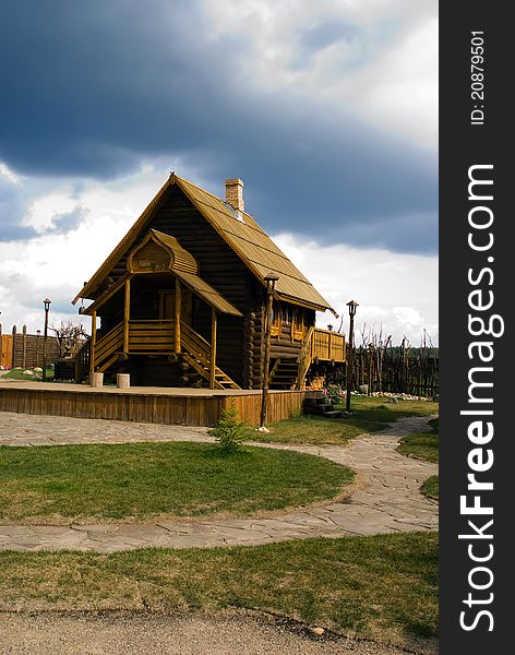 Traditional Russian log hut