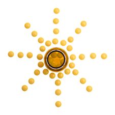 The Tablets Are Laid In The Form Of The Sun Royalty Free Stock Photography The Tablets Are Laid In The Form Of The Sun Royalty Free Stock Photography