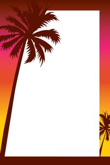 Beach Sunset Invitation/Border Royalty Free Stock Image