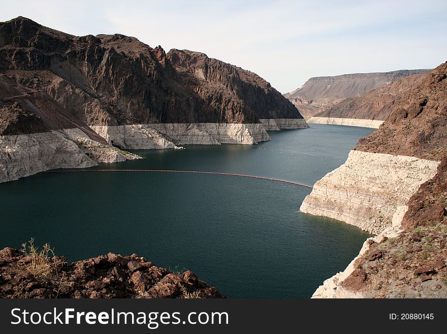 A picture of the Colorado River at the Hoover Dam. A picture of the Colorado River at the Hoover Dam.