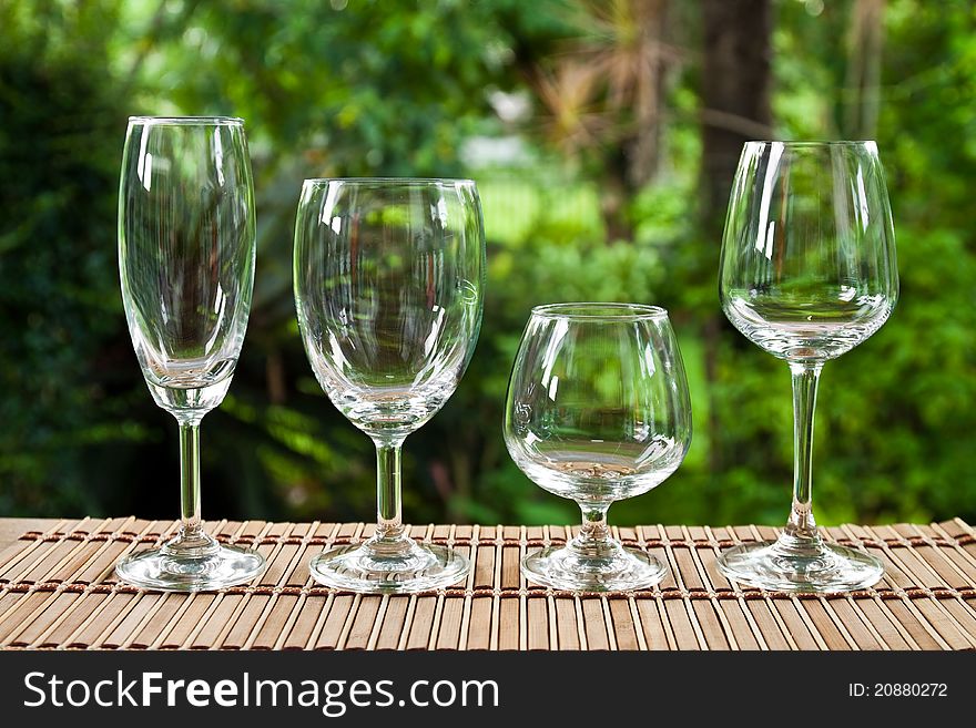 Group of wine glass on the table