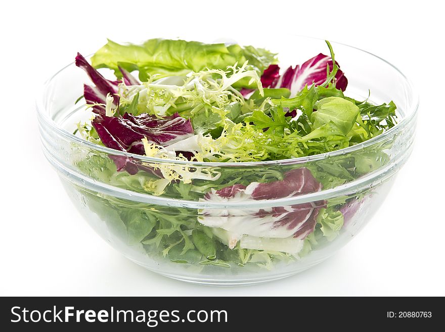 Bowl of fresh salad - isolated